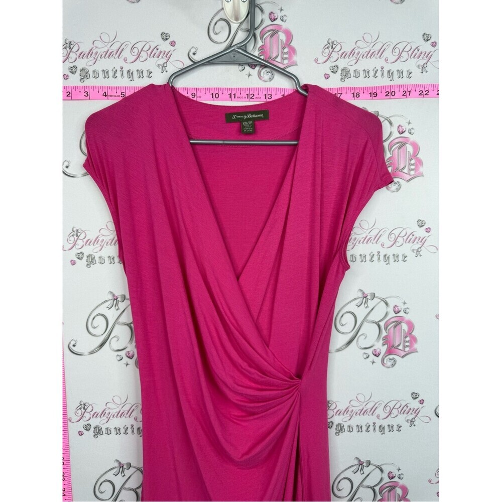 Tommy Bahama dress pink bright Fuchsia Twist-Front V-Neck Dress - Picture 4 of 10